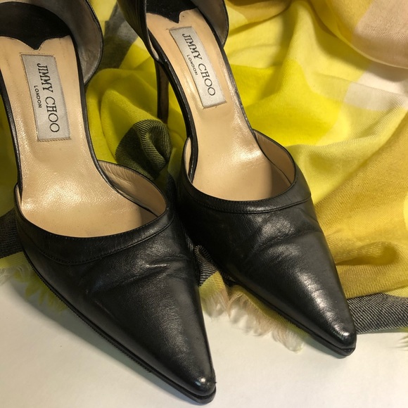 Jimmy Choo ⟩ Liz 85 Black Leather Pumps - Picture 4 of 8